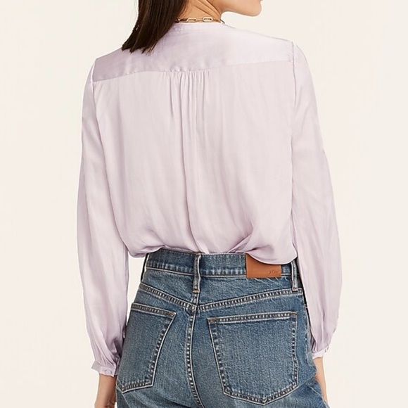 J Crew Featherweight Satin Tie Neck Top - Picture 9 of 9